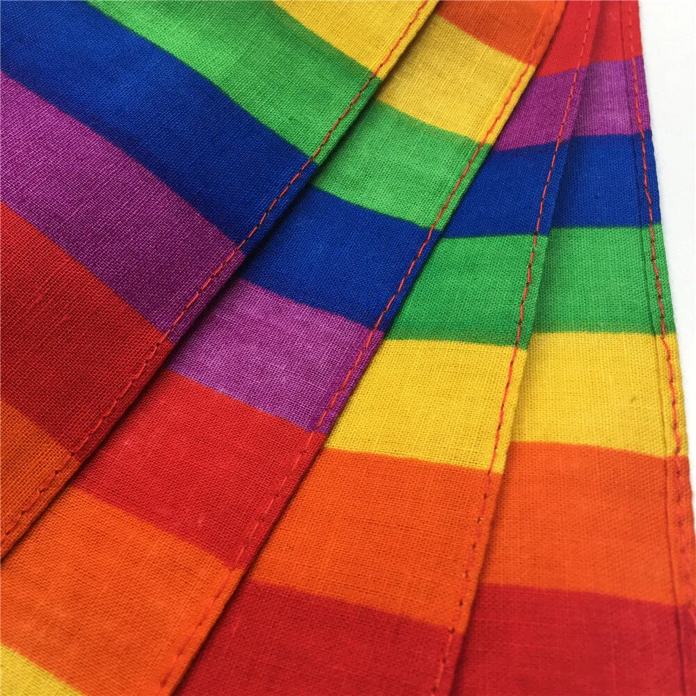 Rainbow Bandana Rainbow Stripe Bandana Headband Square Head Scarf for Party Holiday Daily Wearing Supplies