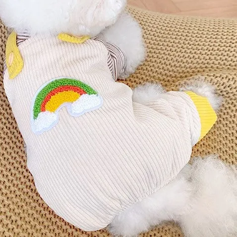 Rainbow Pet Jumpsuit and Stripes Sweatshirt