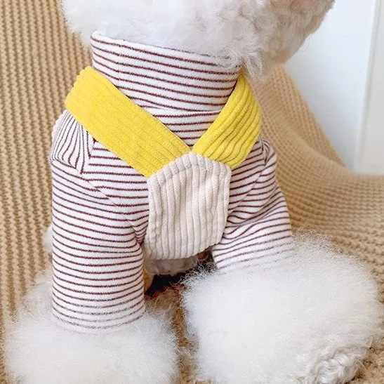 Rainbow Pet Jumpsuit and Stripes Sweatshirt