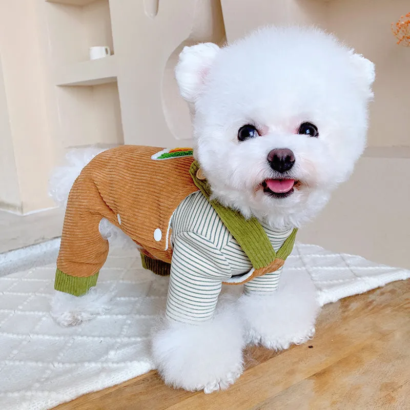 Rainbow Pet Jumpsuit and Stripes Sweatshirt