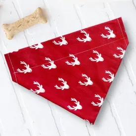 Red Reindeer Christmas Dog Bandana or Cat Bandana