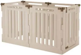Richell Convertible Indoor/Outdoor Pet Playpen, Large, Soft Tan/Mocha