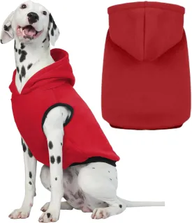 ROZKITCH Dog Hoodie, Winter Fleece Sweater, Soft Warm Pet Pullover, Red 2XL