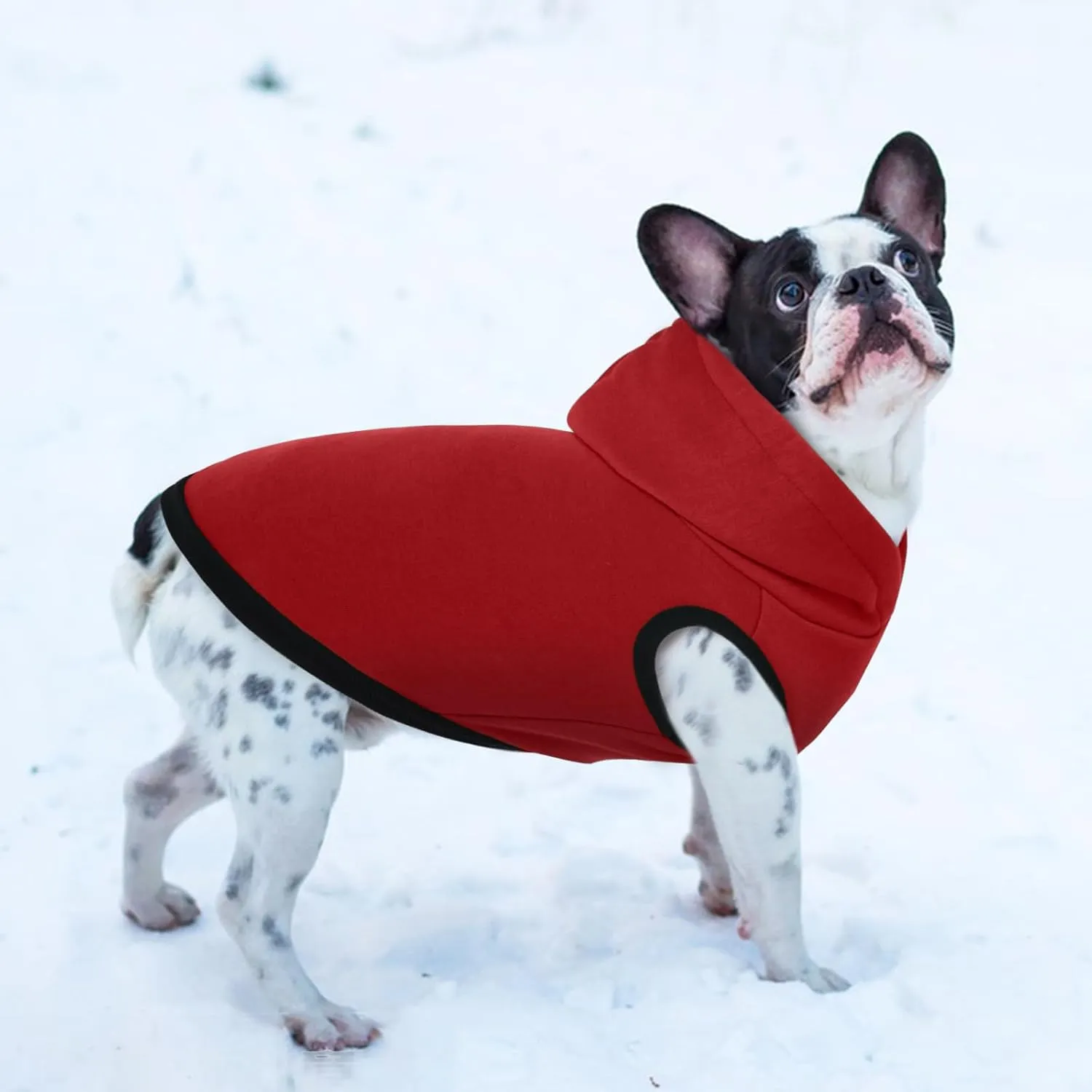 ROZKITCH Dog Hoodie, Winter Fleece Sweater, Soft Warm Pet Pullover, Red 2XL