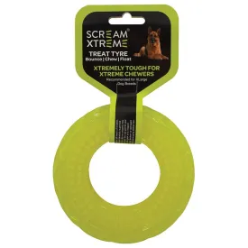 Scream Xtreme Treat Tyre Extra Large Green Dog Toy^^^