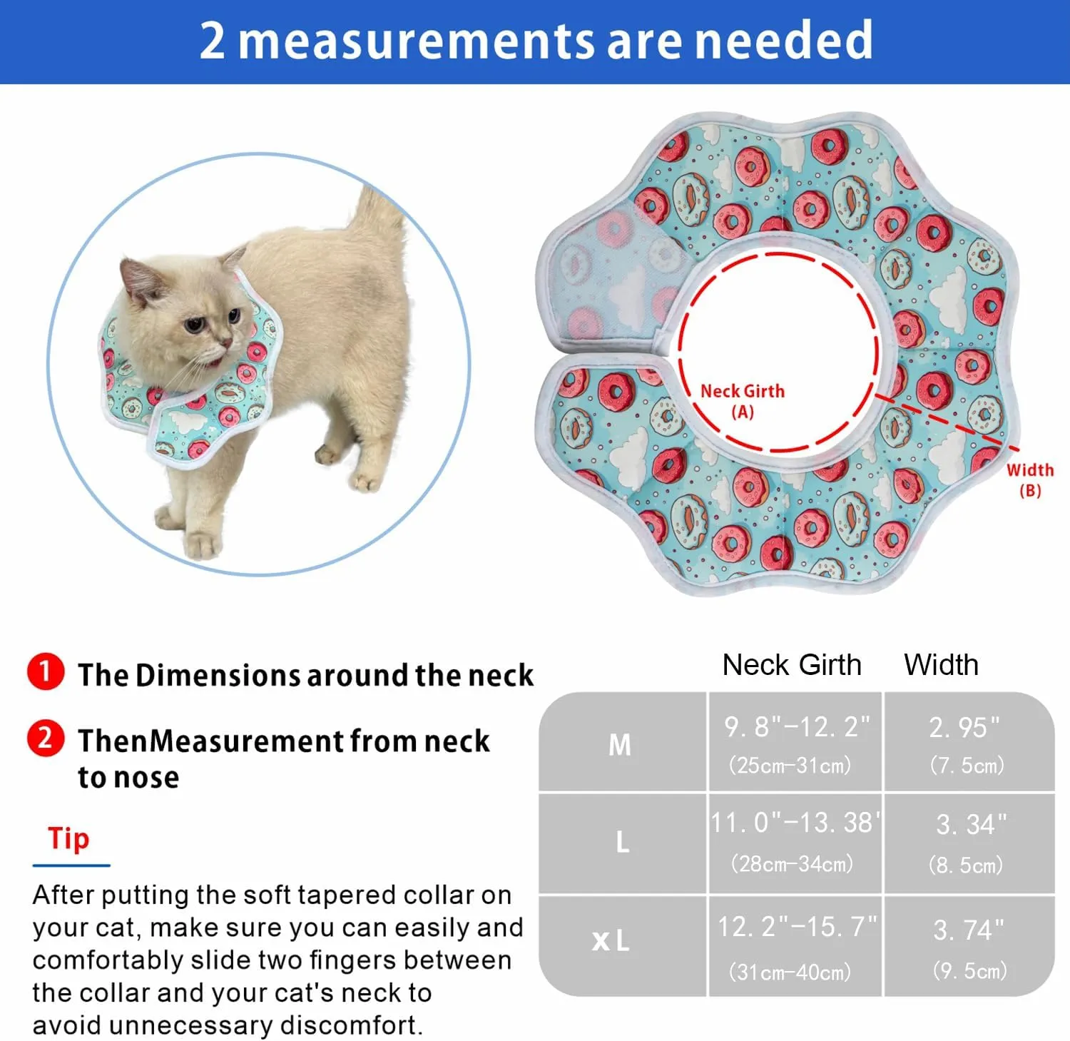 Soft Cat Cone Collar,Pet Recovery Collar,Comfortable Lightweight Elizabethan Collar for Small Dog Cat Prevent from Licking Wounds (Small/Donut Pattern)