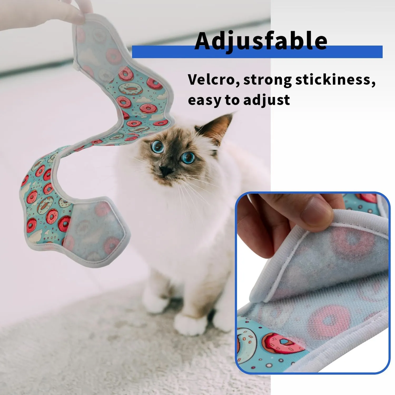 Soft Cat Cone Collar,Pet Recovery Collar,Comfortable Lightweight Elizabethan Collar for Small Dog Cat Prevent from Licking Wounds (Small/Donut Pattern)