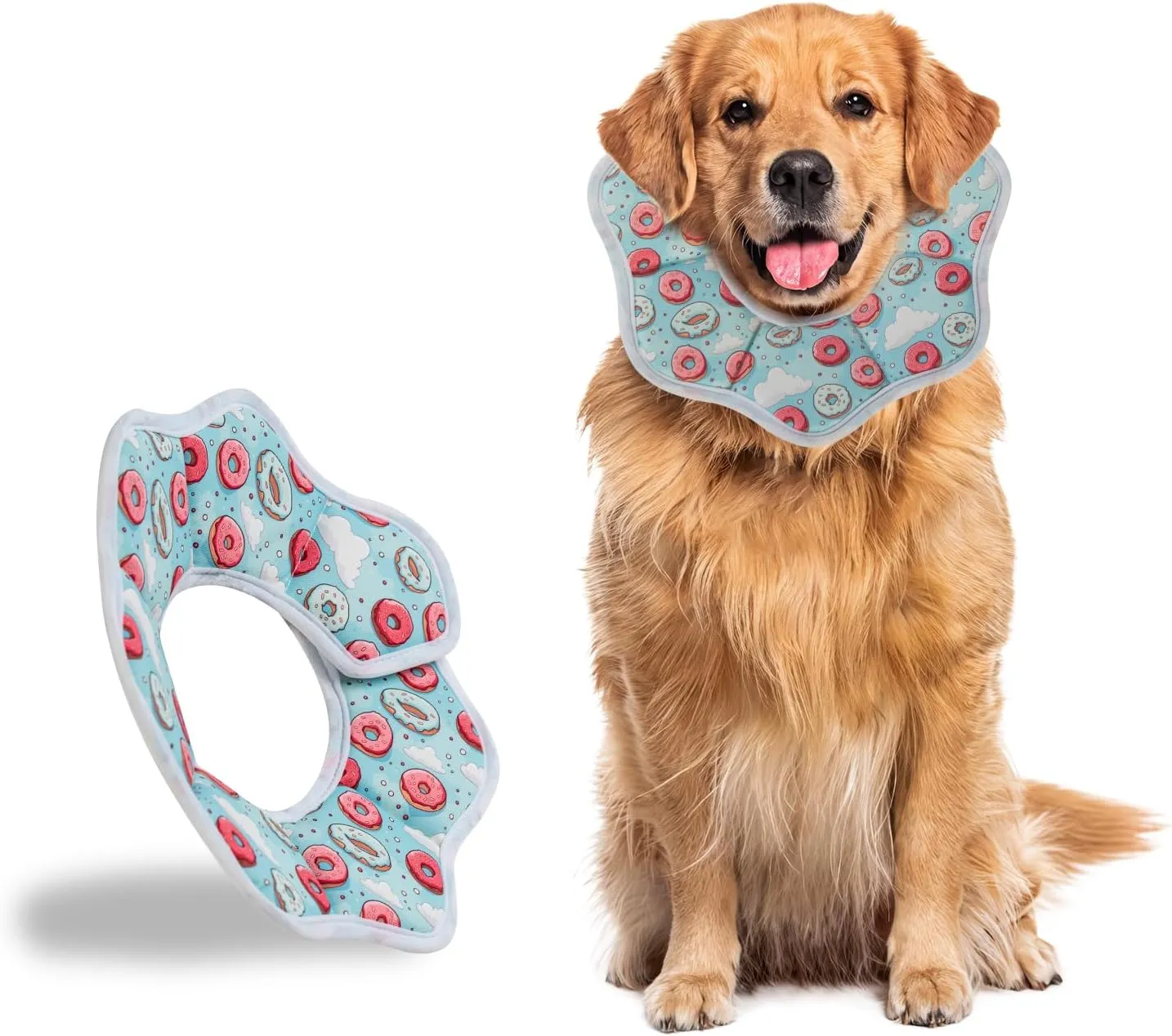 Soft Cat Cone Collar,Pet Recovery Collar,Comfortable Lightweight Elizabethan Collar for Small Dog Cat Prevent from Licking Wounds (Small/Donut Pattern)