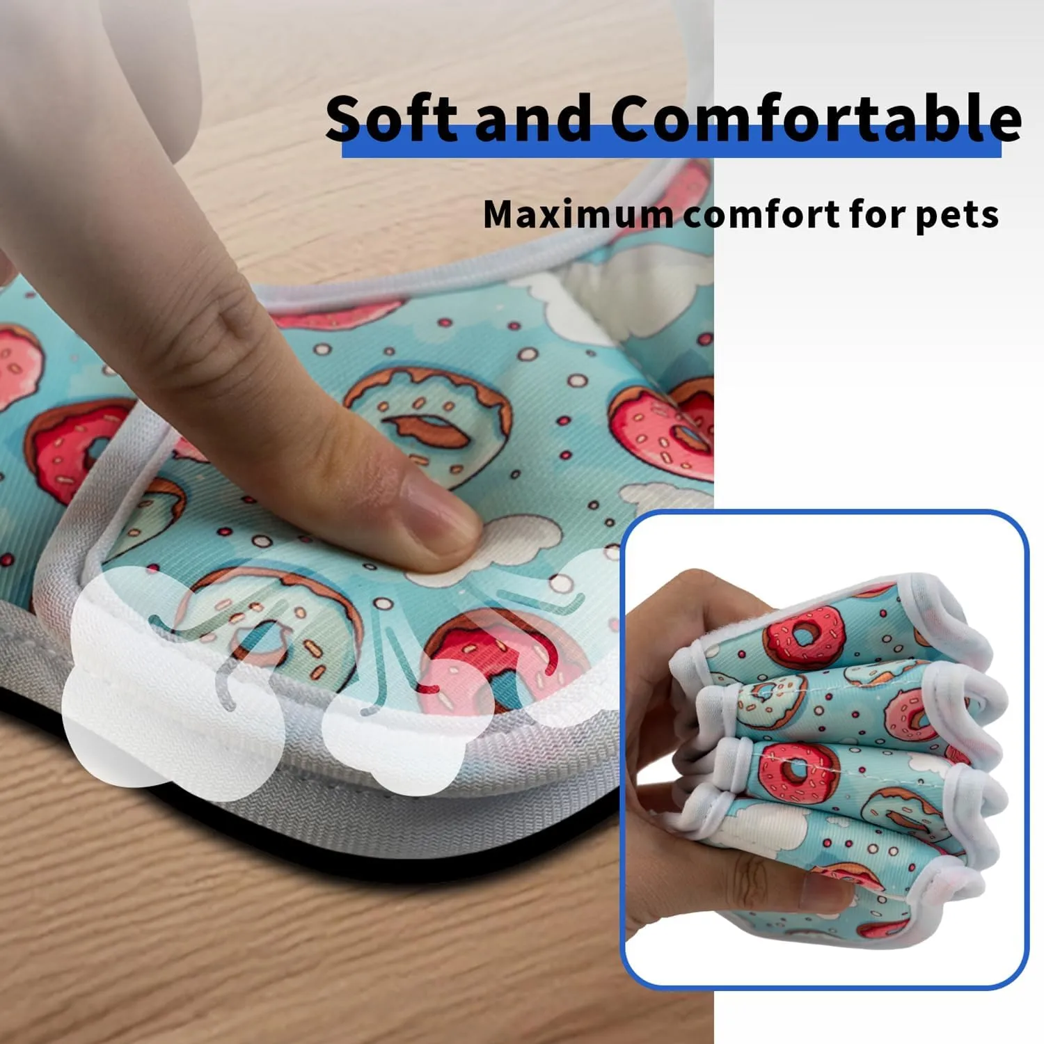 Soft Cat Cone Collar,Pet Recovery Collar,Comfortable Lightweight Elizabethan Collar for Small Dog Cat Prevent from Licking Wounds (Small/Donut Pattern)
