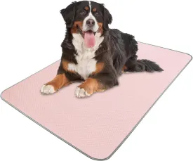 Summer Dog Cooling Mat Washable Ice Silk Self Cool Pad for Small Dogs and Cats, 27x22in Pet Sleeping Pad for Crate, Bed, Indoor & Outdoor Floor, Car Seats (Pink, 59x40in)