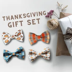 Thanksgiving Dog Bow Tie or Cat Bow Tie Gift Set