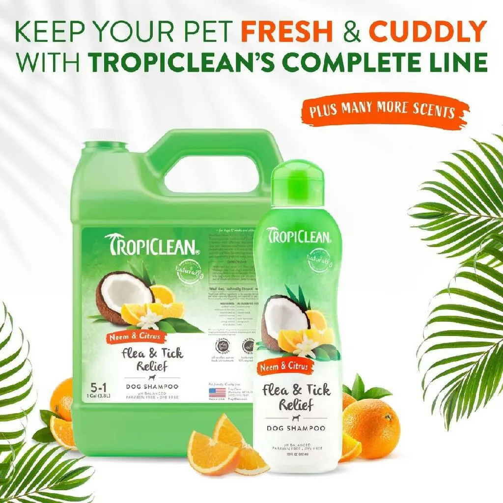 Tropiclean Neem & Citrus Flea & Tick Relief Shampoo for Dogs (20 oz)
