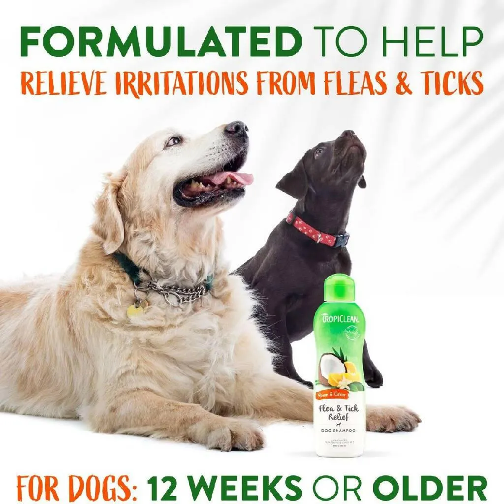 Tropiclean Neem & Citrus Flea & Tick Relief Shampoo for Dogs (20 oz)