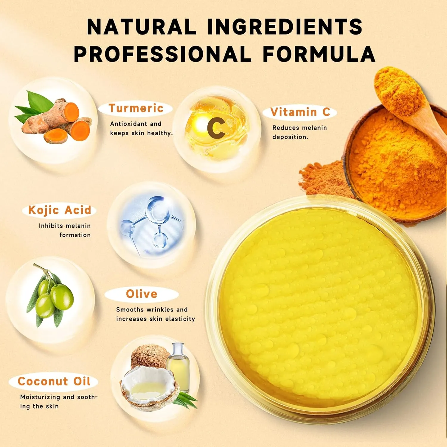 Turmeric Kojic Acid Cleansing Pads, Turmeric Face Scrub Pads Enriched with Kojic Acid and Turmeric, 60PCS