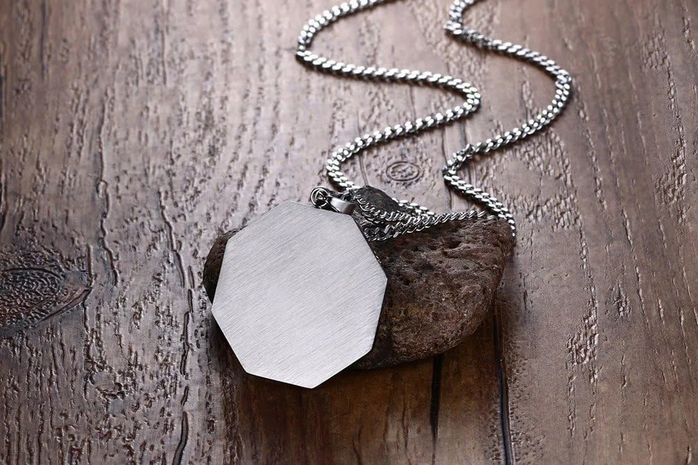 VNOX Personalized Custom Engraving Stainless Steel Emergency Medical Alert ID Dog Tag Pendant Necklace for Men Women