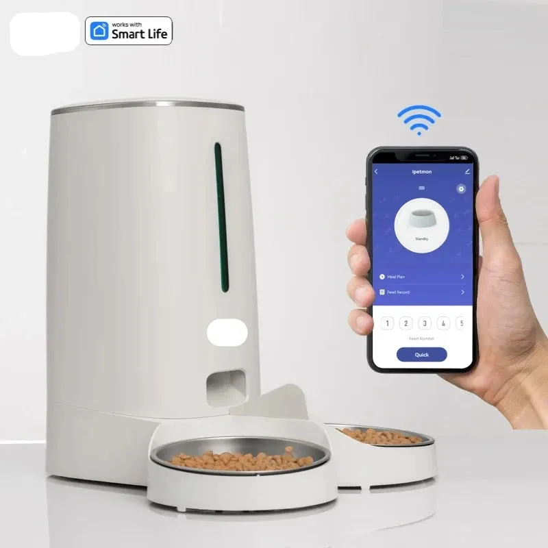 WiFi Cat Feeder with APP Control & Dual Bowls