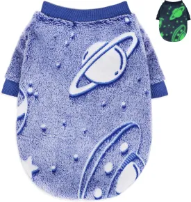 Winter Fleece Dog Sweater - Glow in the Dark, Cute & Thick, Extra Small, Boy (Small)